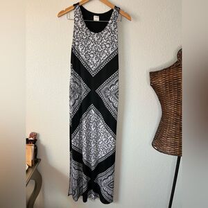 Soma XS black and White Patterned Maxi Dress ORIGIN SCARF BLACK quiet luxury
